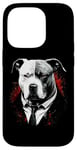 Coque pour iPhone 14 Pro Pitbull Dog Gangster en costume Funny Mob Boss sur le thème