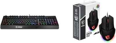 Vigor Gk20 Fr Clavier Meca-Membrane Noir & Clutch Gm20 Elite Souris Gaming-Capteur Optique 6400 Dpi,Droitiers,Switches Omron 20M+ Clics,6 Boutons,Latence 1Ms,Rgb Mystic Light