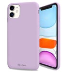 i-Paint Coque de Protection pour iPhone 11 en Silicone Lavande avec intérieur Microfibre - Solid Case Lavander