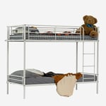 MEUBLE COSY Lit superposé 2 Personnes Cadre de Lits 90x190cm en métal pour Enfant Chambre à Coucher Maison, Blanc