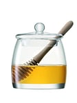LSA SZ35 Pot à miel avec cuillère en chêne Serve, hauteur 12,5 cm, transparent*