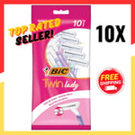 BIC Twin Blade Lady razor - 10 Pack disposable Shaving Razors, sensitive Skin uk