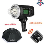 UK Godox AD600BM Bowens Mount 600Ws HSS  Flash with X1 trigger and 95cm sofbox