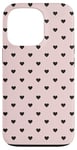 Coque pour iPhone 13 Pro Joli cœur sur motif coquette rose pâle