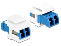 DELOCK – Keystone Module LC Duplex female to LC Duplex female blue / white (86357)