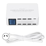 Station De Chargeur Usb Wlx¿818d 100w 8 Ports Pour T&eacute;L&eacute;Phones Iphone, Multiport Avec &eacute;Cran Lcd, Prise Au