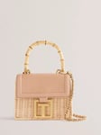 Ted Baker Jaylisa Rattan Mini Cross Body Bag, Camel