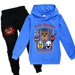 Barn Fem Nätter hos Freddy's Träningsoverallsset Långärmad Hoodies Hoodie Topp Byxor Fnaf Casual Aktivkläder Present Blå 9-10 År Blå Blue 9-10 Years