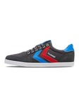 Hummel - Slimmer Stadil Low - Baskets - Mixte adulte - Gris (Castle Rock/ribbon Red/brilliant Blue) - 37 EU