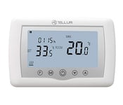 TELLUR SMART Wi-Fi Thermostat, Control via Phone App, Compatible with Alexa and Google Assistant, Child-Lock, Schedule, Programmable, Frost Protection, White