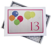 White Cotton Cards Album 13th Birthday avec Ballons Fluo à Paillettes, Blanc, Petit