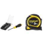 Stanley STHT0-70885 Tournevis porte-embouts - 34 embouts inclus, Jaune/Noir & Mesure 3 m x 13 mm Bi-Matière Tylon - Métre à Ruban Léger, Compact et Ergonomique avec Crochet de Ceinture 0-30-687