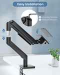 WORLDLIFT Single Monitor Arm Desk Mount for 17-49 inch Flat & Curved Screens, up