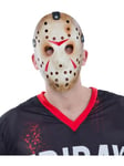 Smiffys Friday the 13th Jason Voorhees Mask for Adults, Iconic Hockey Mask with Elasticated Strap, Officially Licensed, Perfect for Halloween, Stag and Hen Nights, Groups, and Fancy Dress Parties