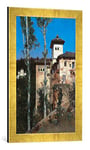 Kunst für Alle 'Image encadrée de Martin Rico Y Ortega La Torre de Las de Damas en la Alhambra, d'art dans Le Cadre de Haute qualité Photos Fait Main, 40 x 60 cm, Doré Raya