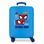 Marvel Spiderman Hero Valise de Cabine Bleue 38 x 55 x 20 cm Rigide ABS Fermeture à Combinaison latérale 34 kg 2 kg 4 Roues Doubles Équipement à Main