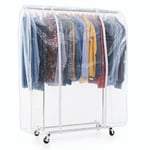 Tatkraft Darren & Anwalt - Penderie Tissu, avec roulettes, Armoire Tissu, Portant Vêtement Solide, 100 kg Capacité, avec Housse Waterproof Transparent