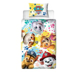 Character World Paw Patrol Official Single Childs Duvet Cover Set | Splodge Design Reversible 2 Sided Bedding Including Matching Pillow Case Brands Single Bed Set | Polycotton