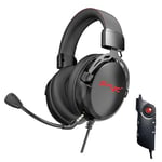 Gaming Headset SUMVISION SERAPH Gaming Headphones Wired 7.1 Surround Sound 3.5mm Aux USB Built in Mic & FREE Soundcard Amplifier PC Mac Laptop Tablet PS4 PS5 Xbox series(FREE UK TECH SUPPORT)