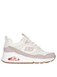 Skechers Girls Uno Lace Up Trainer, Off White, Size 3 Older