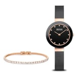 BERING Montre à mouvement à quartz pour femme - Collection en céramique avec acier inoxydable et verre saphir 11429-166-GWP1