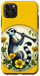 Coque pour iPhone 11 Pro Max Lemur jouant d'une clarinette Illustration Mignon Band Class Art