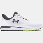 Chaussure de golf sans pointes Under Armour Drive Fade pour homme Blanc / Blanc / Titan Gris 47.5