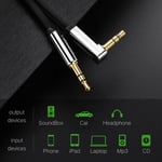 Ugreen 3.5mm Jack Audio Lead Aux Cable 90 Degree Right Angle Flat for iPhone 1M