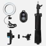 6 Selfie LED Rings Light With Tripod Stand+Phone Holder+Remote Control For REL