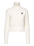 Tommy Jeans Tjw Half Zip Badge Rib Sweater Vit