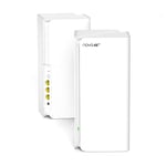 Tenda Nova MX21 Pro AXE5700 Lot de 2 systèmes Mesh Wi-Fi 6E, tri-bande Wi-Fi mesh, couverture de 240㎡(2800ft²), 6 ports Gigabit, 200 appareils connectés, rapport mensuel, configuration facile