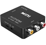 RCA to HDMI, GANA 1080P Mini RCA Composite CVBS AV to HDMI Video Audio Converter Adapter Supporting PAL/NTSC with USB Charge Cable for PC Laptop Xbox PS4 PS3 TV STB VHS VCR Camera DVD