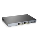 Zyxel GS1350-26HP-EU0101F verkkokytkin Hallittu L2 Gigabit Ethernet (10/100/1000) Power over Ethernet -tuki Harmaa