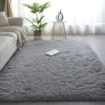 Freosen - Tapis de Salon Shaggy 160x230cm Uni Gris Descente de lit Tapis Poils Longs Tapis Doux pour Salon Chambre Canapé