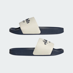 adidas Mens Adilette Shower Slides - White/Navy / UK10 EU44.5