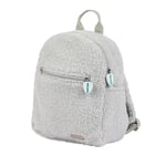 Nattou Sac à Dos en tissu doux, Petit sac à dos avec fermeture éclair pour les jeunes enfants, 23 cm, Lapidou, Polyester, Gris