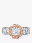 Milton & Humble Jewellery Pre-Loved 18ct White & Rose Gold Diamond Cluster Ring