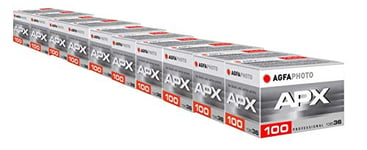 Agfa Photo APX 100 Prof 135-36 Lot de 10 Pellicules pour Appareil Photo Argentique 35 mm Noir