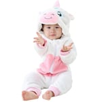 HAHASHOW BéBé Grenouillères Unisexe Animal Pyjama d'hiver Combinaison Barboteuse Enfant Filles Costume 24-30 Mois, Blanc