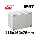 IDE - EL161 Boitier électrique étanche IP67 avec bords lisses dim116x162x76