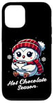 Coque pour iPhone 13 Pro Foulard blanc chouette drôle Hot Choco Merry Christmas Mom Dad Kids