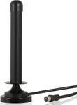 DVBT2 HD/DVBT Antenne TV/Radio Numérique pour TV/PC,Antenne passive Chambre avec Socle Magnétique et Haute Puissance de Réception (Gain¿: 6dBi/Longueur de Câble¿: 300 cm),Noir.[Y278]