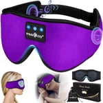 MUSICOZY Bluetooth Sleep Mask,Upgraded 3D Sleep Headphones Eye Mask with Headphones for Men & Women,Wireless Music Sleep Mask Sleeping Headphones for Travel/Nap/Yoga/Meditation/Night (Purple)