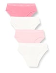 DIM Culotte Fille Les Pockets EcoDIM Coton x4, Nacre/Rose/Fuchsia/Nacre, 10 ans