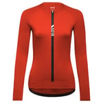 GORE WEAR Women's Breathable Cycling Jersey, Torrent, Fast Moisture Wicking, Long Sleeve Road Bike Style Cycling Shirt, Fireball, 34