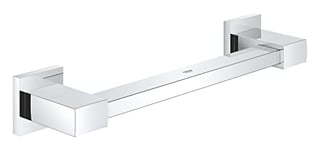 GROHE Start Cube Grip Bar – Bathroom Wall Mounted Bathtub or Shower Handle (Metal Material, Concealed Fastening, Including Screws and Dowels, Durable Sparkling Sheen), Size 354 mm, Chrome, 41094000