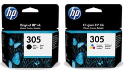 Pack 2 cartouches d'encre HP 305 HP305 pour imprimante HP Envy 6420