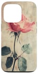 Coque pour iPhone 13 Pro Rose grunge douce subtile florale vintage