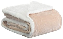 Brandsseller Couverture Douillette Plaid Double Face Flanelle/Sherpa pour Bébés 150 x 200 cm - Beige