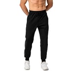 MANLUODANNI Homme Pantalon de Jogging Survêtement Casual Pants Doublure Polaire Ultra Chaud Noir Pur L